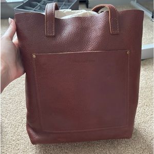 Portland leather crossbody tote